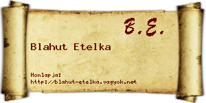 Blahut Etelka névjegykártya